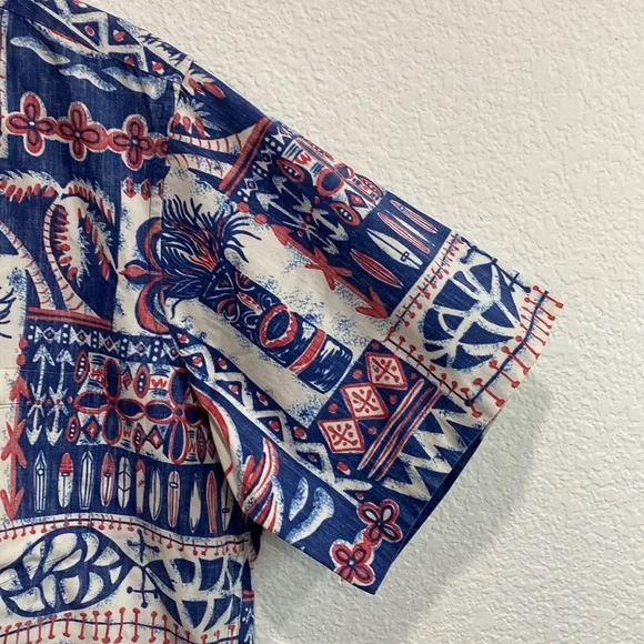 Phil Edwards by Reyn Spooner 100% Cotton Short Sleeve Hawaiian Tiki Shirt Size M - Picture 3 of 7